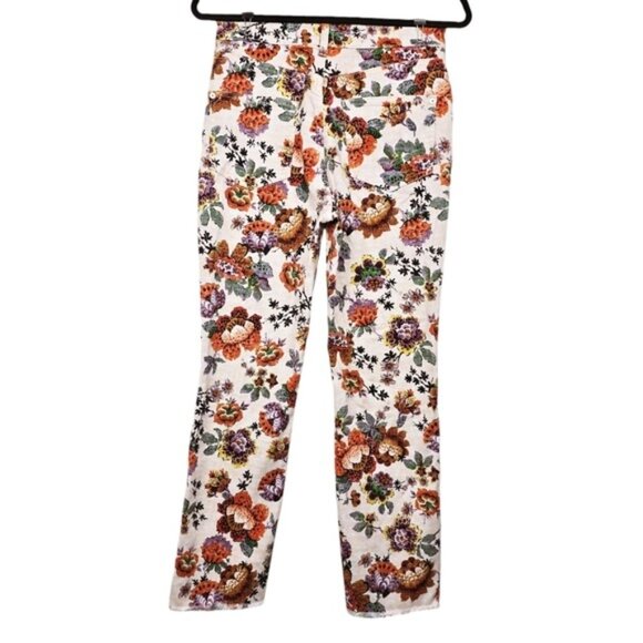 Anthropologie Womens Pilcro Floral Print Cigarette Slim Straight Jeans Size 28 - Picture 5 of 10